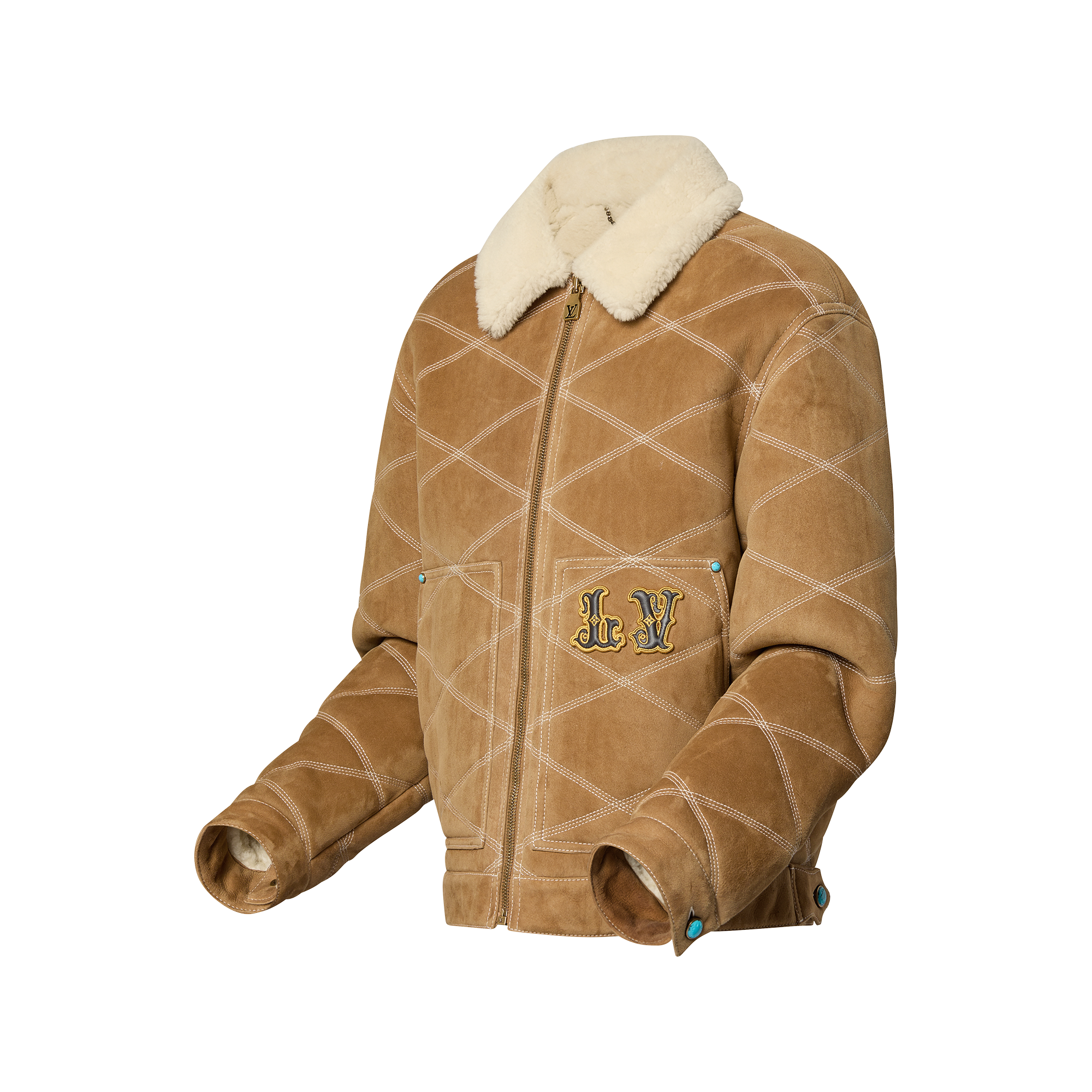 Embroidered Shearling Workwear Blouson - High-End Ready-to-Wear